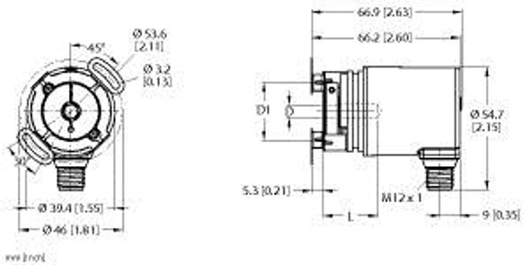 Turck Rem-102B8E-9F32B-H1151 Absolute Rotary Encoder - Multiturn, Industrial Line