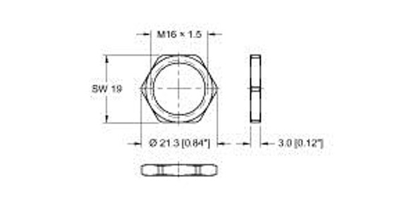 Turck Locknut-M16-316Ss-(10/Bag) Receptacle Hardware, Locknut