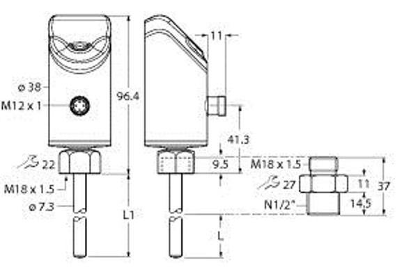 Turck Fs100-300L-58-2Upn8-H1141 Flow Sensor