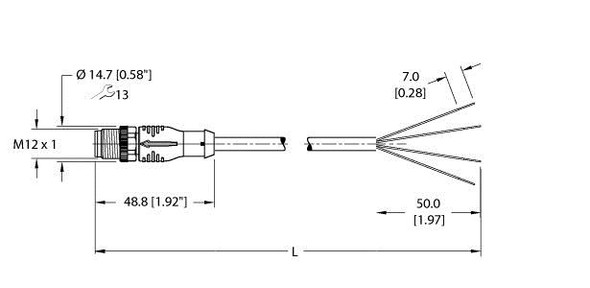 Turck Esrb-A4.400-Gc2K-5 Actuator and Sensor Cable, Connection Cable