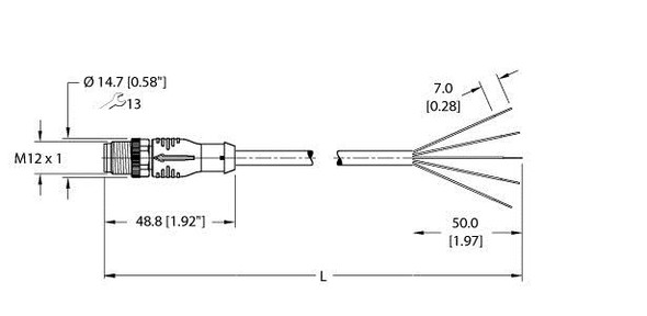 Turck Esrb-A5.500-Gc2K-5 Actuator and Sensor Cable, Connection Cable