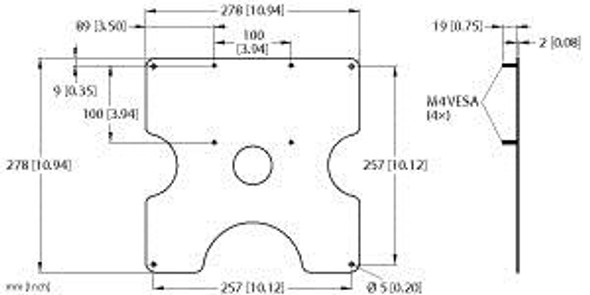 Turck Tn-Uhf-Accsy-Q280-Vesa100 Accessories, Mounting Bracket