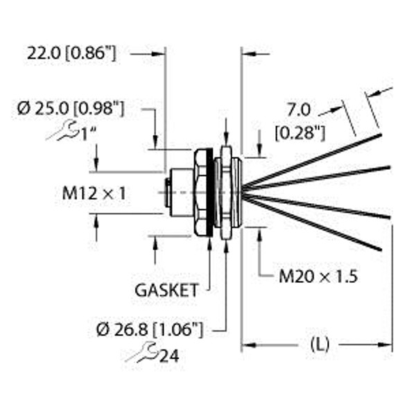 Turck Efkvt-A4.400.2-1 Actuator and Sensor Receptacle, Front Mount