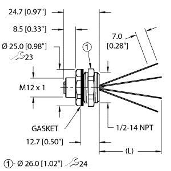 Turck Efkbh-A4.400.8-0.5 Actuator and Sensor Receptacle, Front Mount