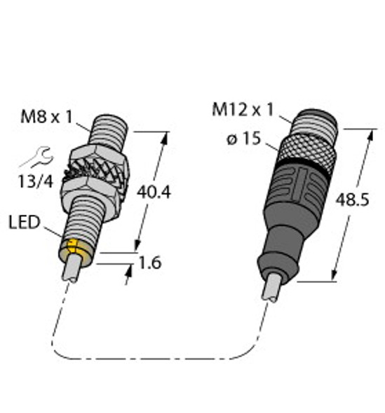 Turck Bi2U-Eg08-An6X-0.8-Rs4T Inductive Sensor, With Extended Switching Distance