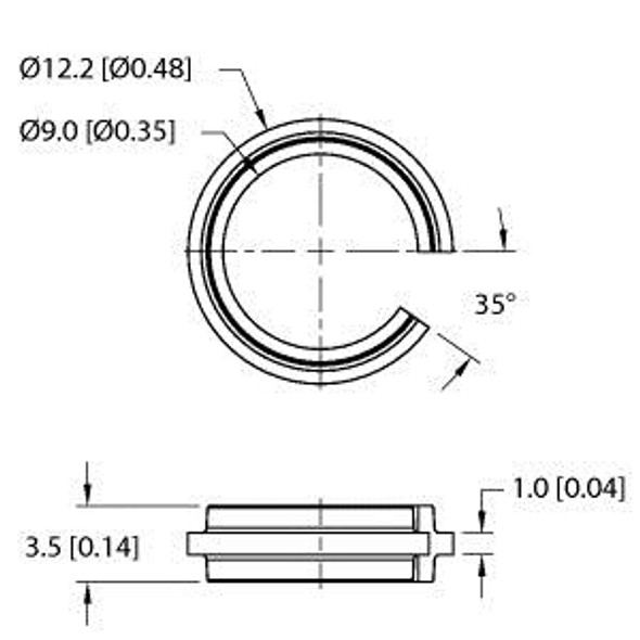 Turck Marking-Ring-Dia=9Mm,Grey-(100Pack) Cordset Accessory, Marking rings