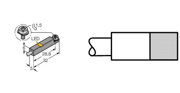 Turck Bim-Int-Y1X 3M Magnetic Field Sensor, For Pneumatic Cylinders, KEMA 02 ATEX 1090X