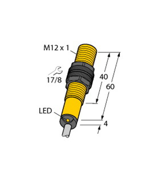 Turck Ni4-S12-Az31X/S100 Inductive Sensor, With Increased Temperature Range, Standard