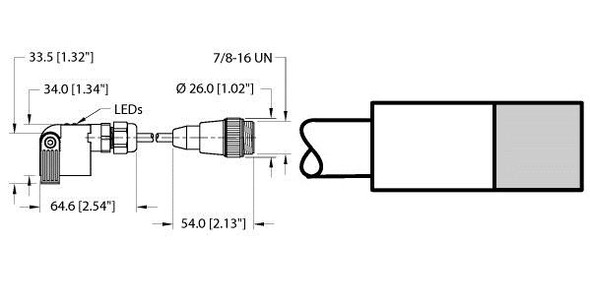 Turck Bim-Ikm-Az3X2-0.2-Rsm30 W/Kli3 Magnetic Field Sensor, For Pneumatic Cylinders