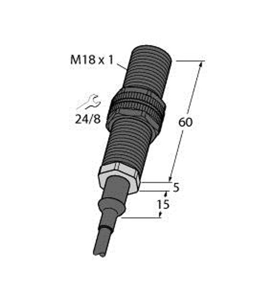 Turck Bi5-P18-Az3/S139-S1261 7M Inductive Sensor, For Underwater Applications, Standard