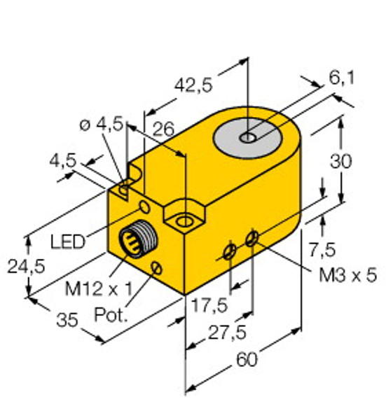 Turck Bi6R-W30-Dap6X-H1141 Inductive Sensor, Ring Sensor, Standard