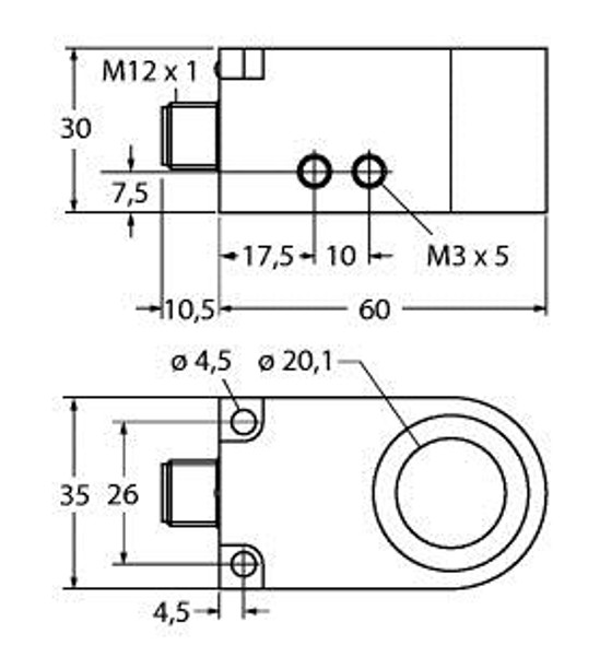 Turck Bi20R-W30-Dan6X-H1141 Inductive Sensor, Ring Sensor, Standard