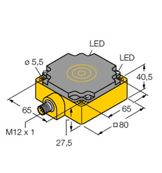 Turck Ni50-Cp80-Vn4X2-H1141 Inductive Sensor, With Increased Switching Distance, Standard