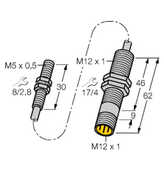 Turck Bi1.5-Eg05-0.3-M12-Siu-H1141 Inductive Sensor, With Analog Output, Standard