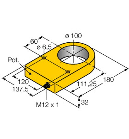 Turck Ni100R-S32Xl-2Lu-H1141/S950 Inductive Sensor, For Material Recognition, Standard