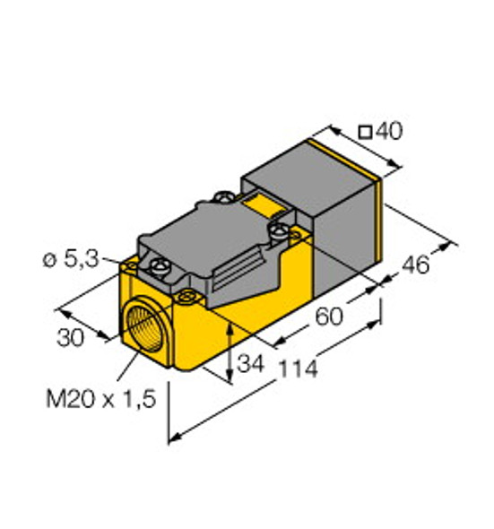 Turck Ni25-Cp40-Liu Inductive Sensor, With Analog Output, Standard