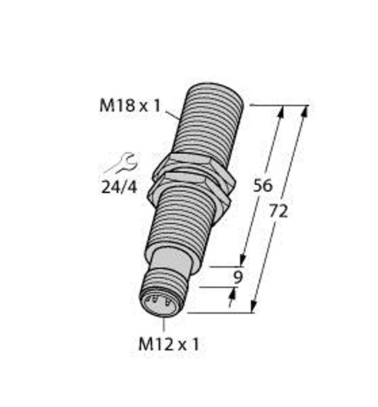 Turck Bi7-Em18Ewd-Li-H1143 Inductive Sensor, For the Food Industry with Analog Output, Standard