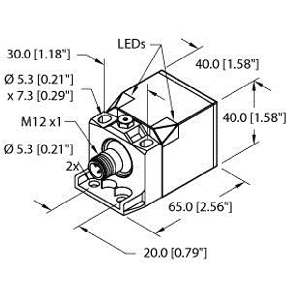 Turck Bi15-Ck40-Vn4X2-H1141 W/Bs2.1 Inductive Sensor, Standard