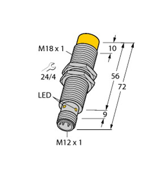 Turck Ni8-M18E-Vn4X-H1141 Inductive Sensor, Standard