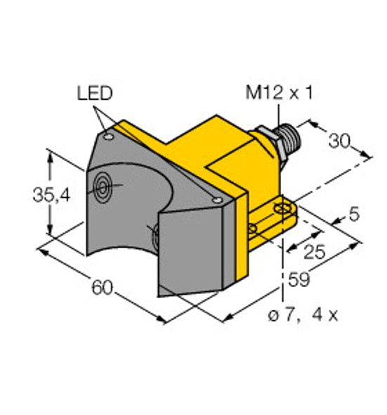 Turck Ni4-Dsu35-2An4X2-H1141 Inductive Sensor, For Rotary Actuators, Standard