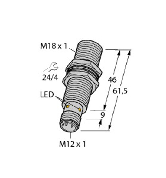 Turck Bim-Em18M-Ap4X-H1141 Magnetic Field Sensor, Magnetic-inductive Proximity Sensor