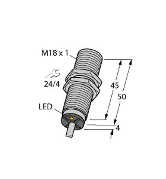 Turck Bi8-Em18-Vp45Xld Inductive Sensor, For Use in Vehicle Board Nets, Standard