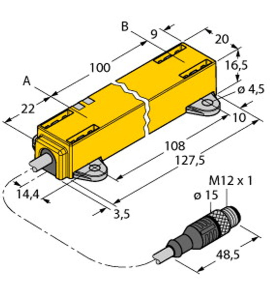 Turck Li100P1-Q17Lm1-Liu5X2-0.3-Rs5 Inductive Linear Position Sensor