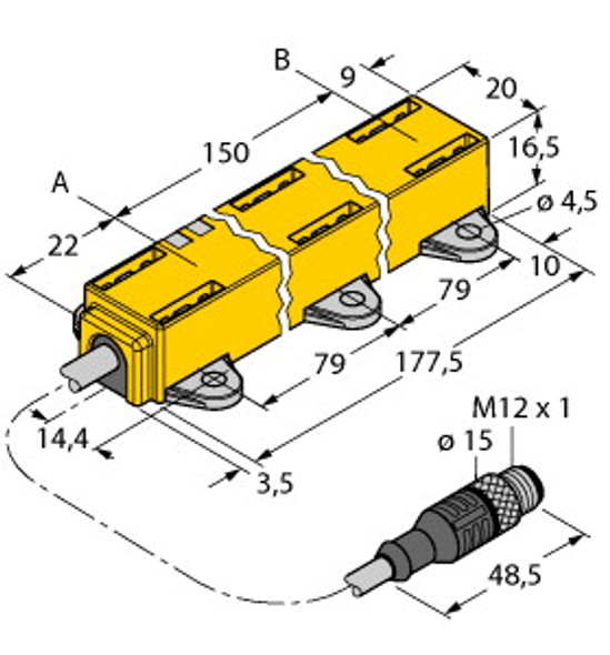 Turck Li150P1-Q17Lm1-Lu4X2-0.3-Rs5/S97 Inductive Linear Position Sensor