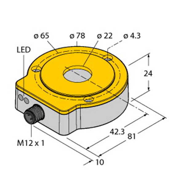 Turck Ri360P0-Qr24M0-Incrx2-H1181/0032 Contactless Encoder, Incremental, Premium Line