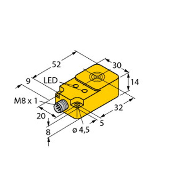 Turck Bi7.5U-Q14-Rp6X2-V1131 Inductive Sensor, With Increased Switching Distance, uprox