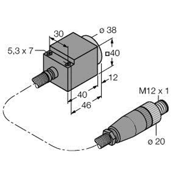 Turck Ni25-Cq40/S1102 10M Inductive Sensor, With Increased Temperature Range, Standard