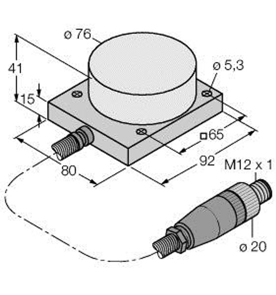 Turck Ni40-Cq80/S1102 5M Inductive Sensor, With Increased Temperature Range, Standard