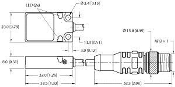 Turck Bi5U-Q08-Ap6X2-0.2-Rse 4T-P7X2 Inductive Sensor, With Increased Switching Distance, uprox