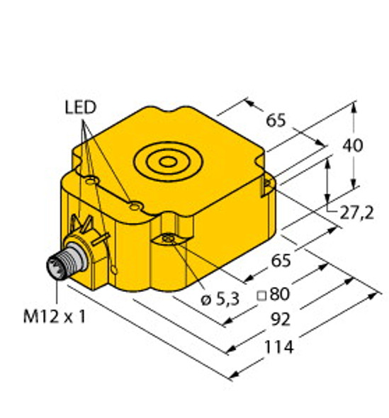 Turck Bi50U-Q80-Rp6X2-H1143/S1751 Inductive Sensor, With FM Approval, Standard