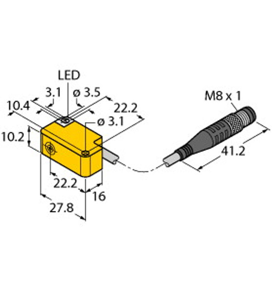 Turck Ni5U-Q10S-Ap6X-0.3-Psg3M Inductive Sensor