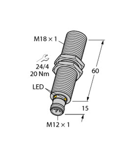 Turck Ru130U-M18E-2Up8X2-H1151 Ultrasonic Sensor, Diffuse Mode Sensor