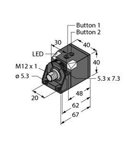 Turck Ru200-Ck40-Liu2P8X2T-H1151 Ultrasonic Sensor, Diffuse Mode Sensor