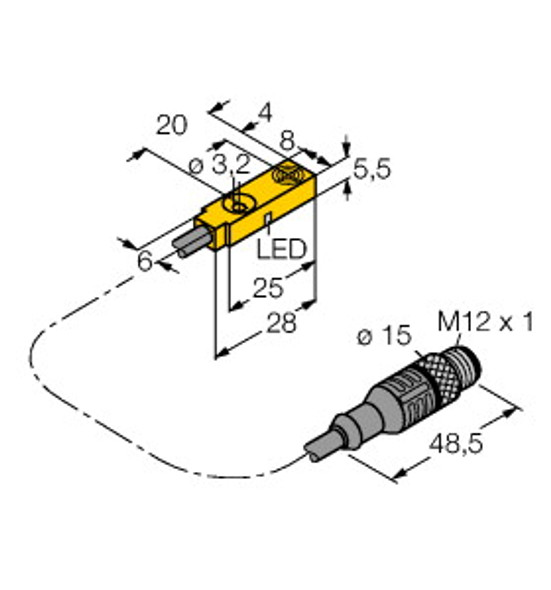 Turck Bi2-Q5.5-Rp6X-0.2-Rs4T Inductive Sensor, Standard