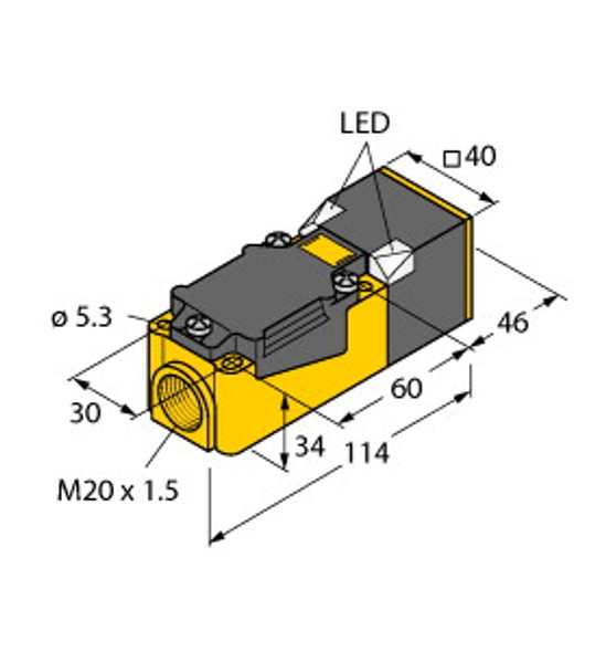 Turck Ni40U-Cp40-Ap6X2/S97 Inductive Sensor, With Increased Temperature Range, uprox