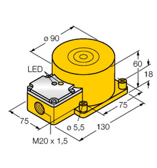 Turck Ni100U-K90Sr-Vp4X2 Inductive Sensor, uprox+