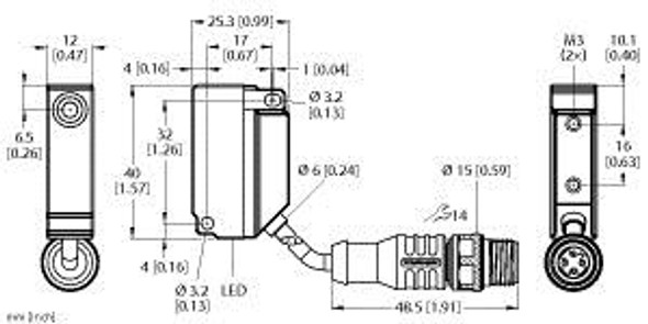 Turck Bi5U-Q12-An6X2-0.2-Rs4T Inductive Sensor, uprox+