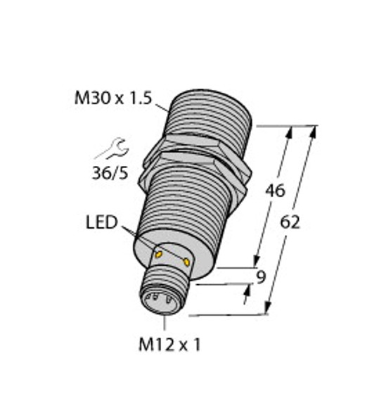 Turck Bi10U-Em30-An6X-H1141 Inductive Sensor, uprox