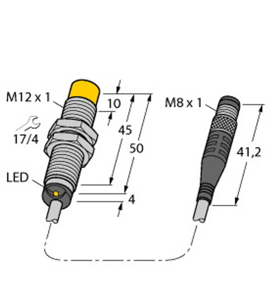 Turck Ni8U-M12-Ap6X-0.2-Psg3M Inductive Sensor
