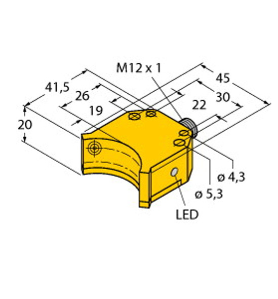 Turck Ni4-Ds20-2Ap6X2-H1141 Inductive Sensor, For Rotary Actuators, Standard