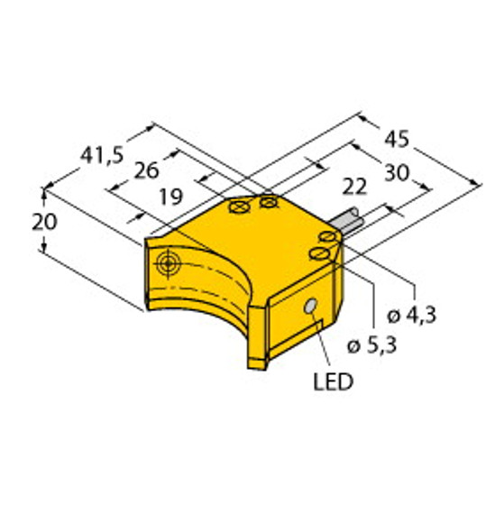 Turck Ni4-Ds20-2Ap6X2 Inductive Sensor, For Rotary Actuators, Standard