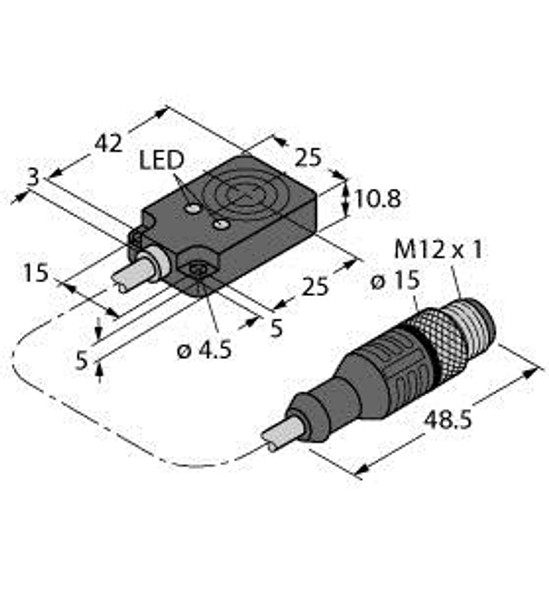 Turck Bi8U-Q10-Ap6X2-0.2-Rsv4T Inductive Sensor, With Increased Switching Distance, uprox