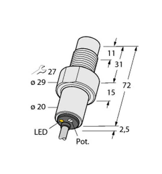 Turck Bc5-S185-Ap4X/S100 Capacitive Sensor, With Increased Temperature Range