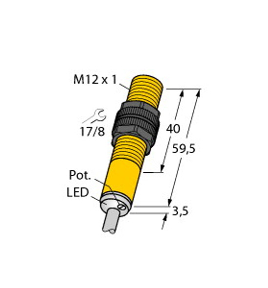 Turck Bc3-S12-Ap6X/S100 Capacitive Sensor, With Increased Temperature Range