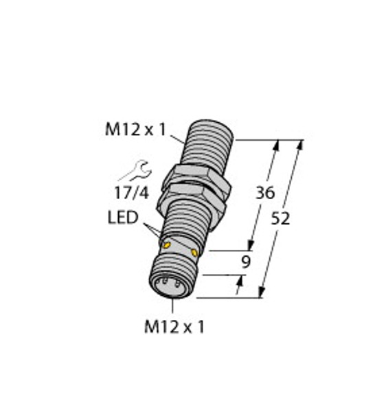 Turck Bi2-Em12-Y1X-H1141 Inductive Sensor, Standard, KEMA 02 ATEX 1090X