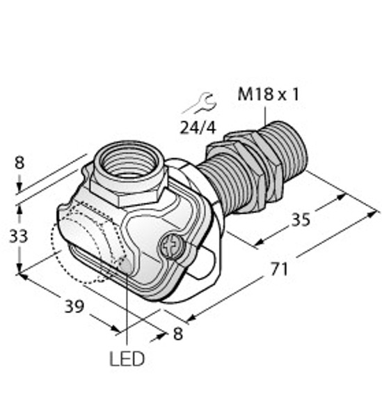 Turck Bi5-Em18Wdtc-Y1X Inductive Sensor, With Increased Temperature Range, Standard, KEMA 02 ATEX 1090X